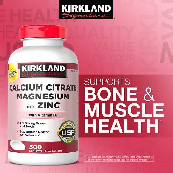 Kirkland calcium citrate magnesium and Zinc + Vitamin D3 500 tablet