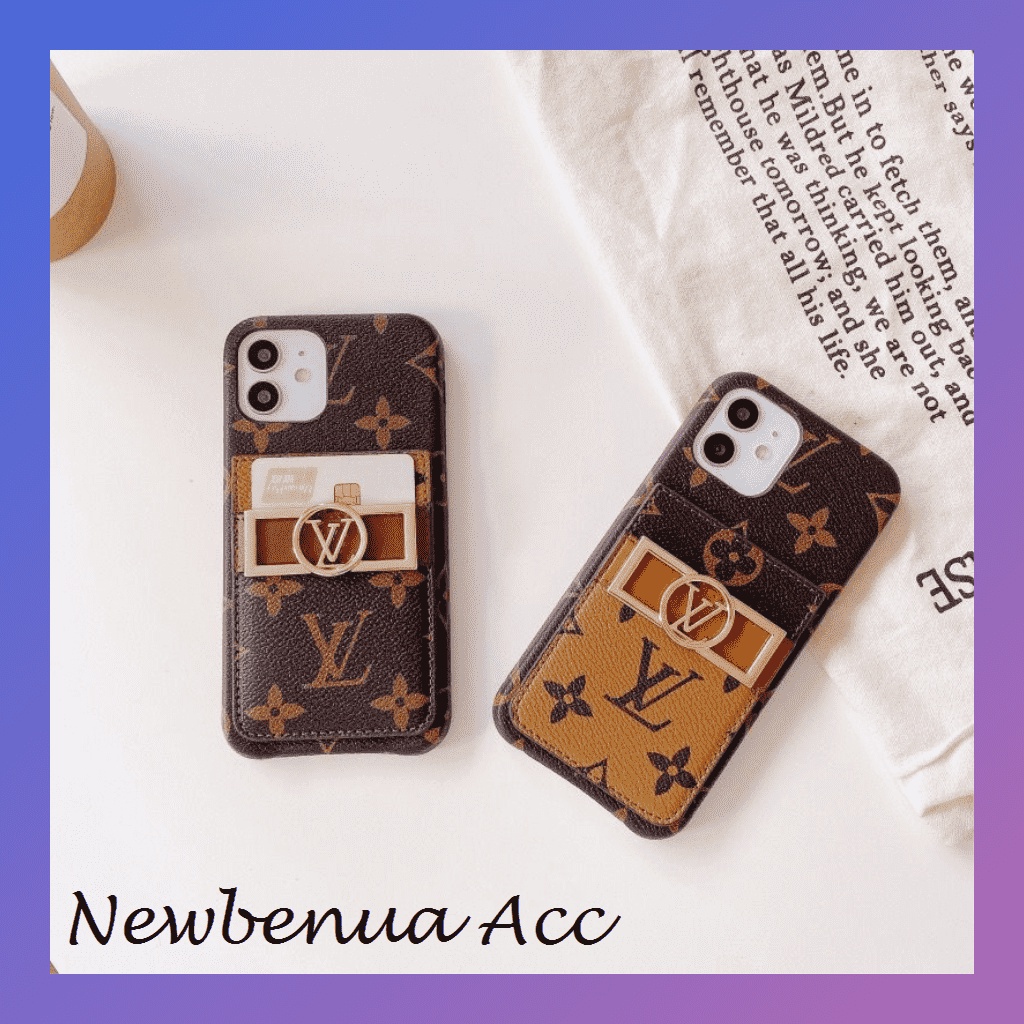 FH39 Case LV pouch dompet mini kartu Iphone 7 8 7+ 8+ X Xs Xr Max 11 12 13 Pro Max