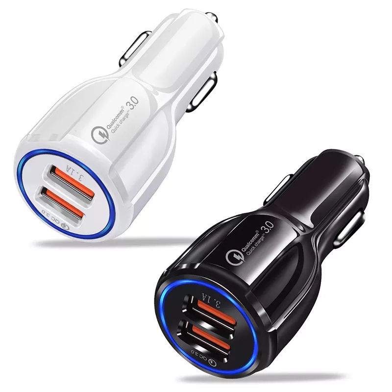 Charger Mobil Fast Charging 2 Ports USB 6A Car Charger Qualcomm Quick Charge 3.0 Mobile Phone Charging Adapter