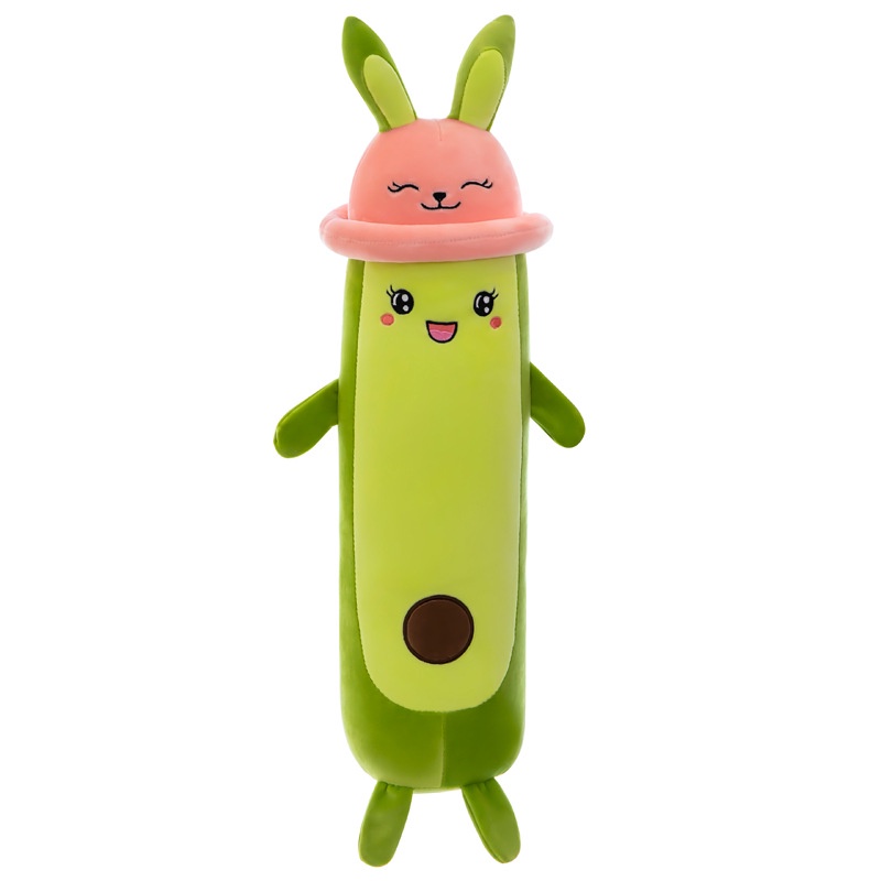 Guling Boneka Avocado Topi Bunny  Bahan Plush