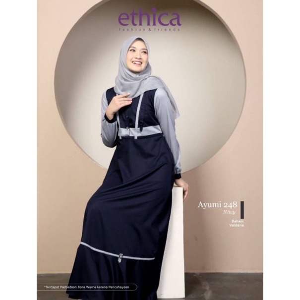 ETHICA AYUMI 248 HITAM, ETHICA AYUMI 248 NAVY, GAMIS ETHICA TERBARU 2021, GAMIS WANITA DEWASA, GAMIS