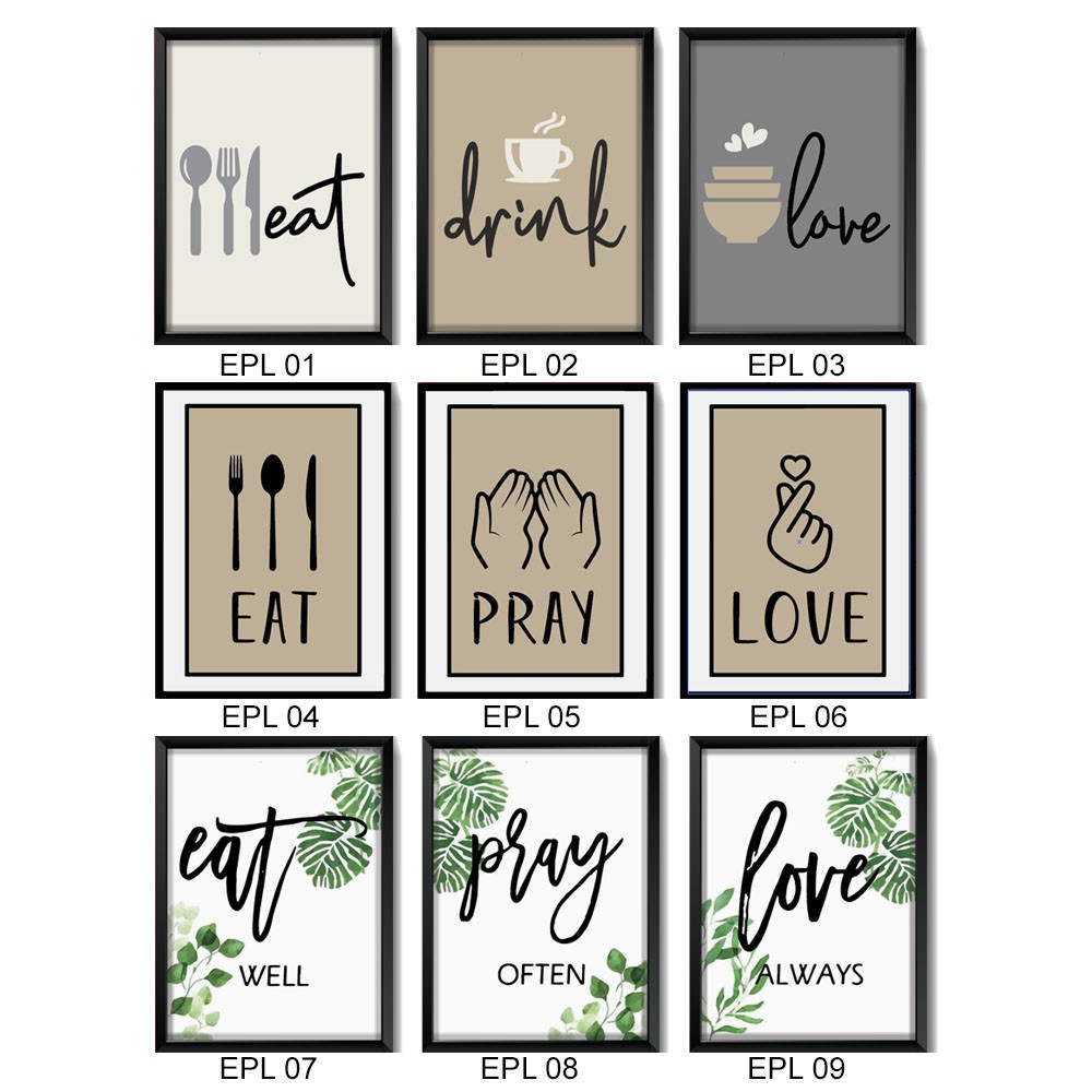 Hiasan Dinding Dapur Wall Decor Kitchen Eat Drink Love Modern Minimalis