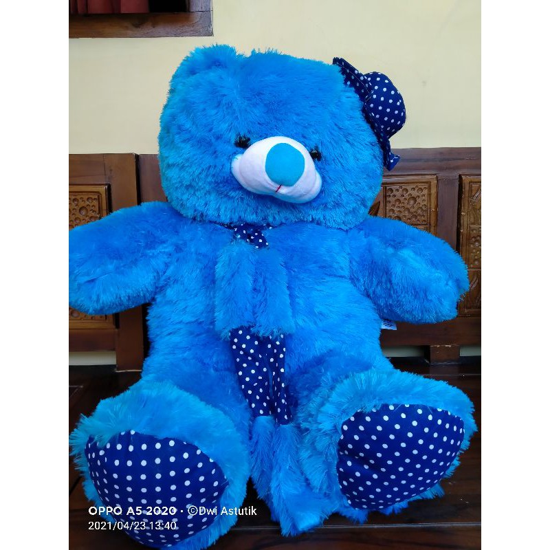 BONEKA TEDDY BEAR TOPI SYAL 1 METER / BONEKA BERUANG TERMURAH TERLARIS / BONEKA JUMBO SATU METER