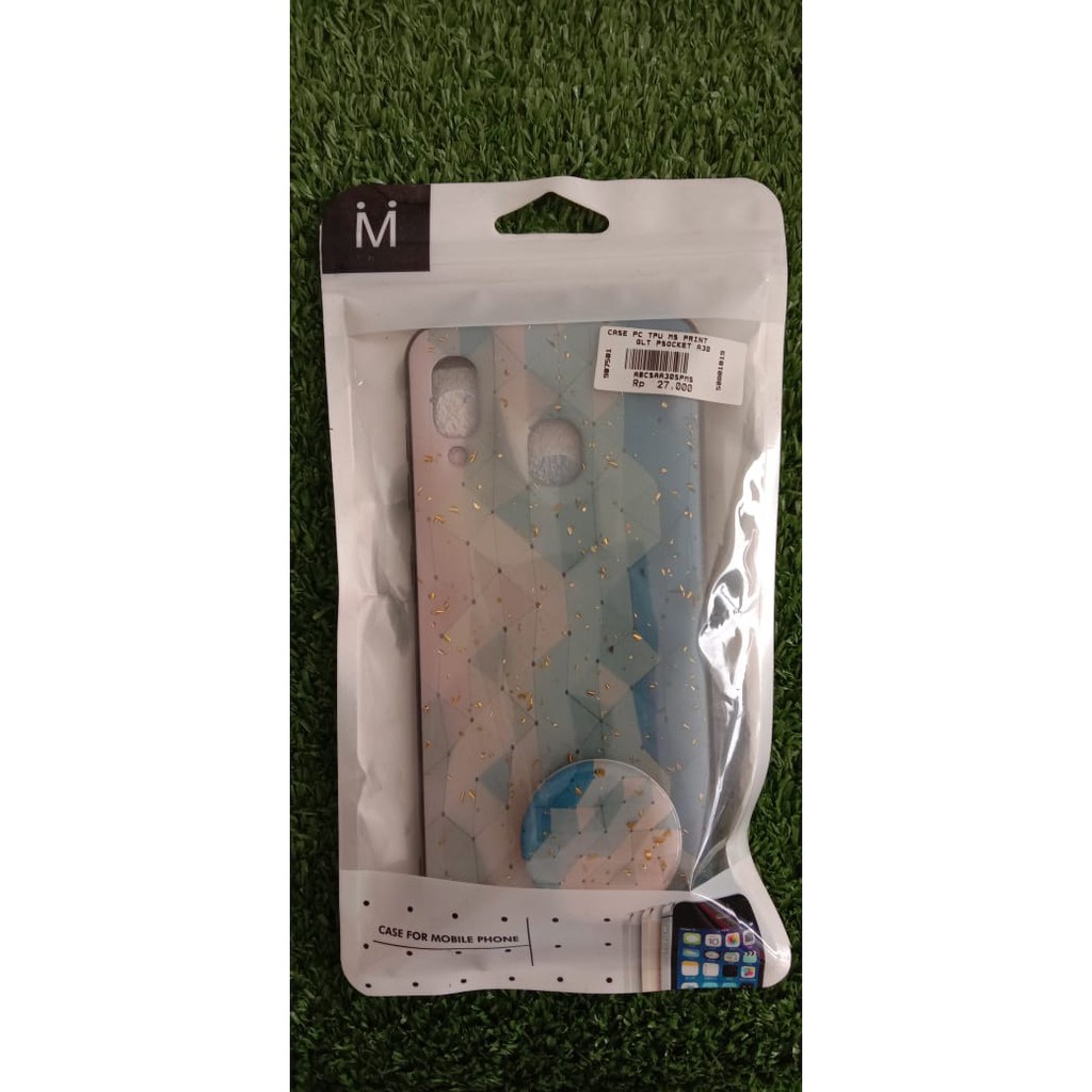 Case Casing Lucu Glitter Print + Pop Socket Samsung A30