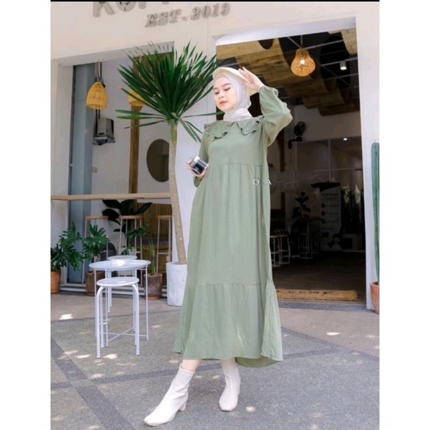 midi dress crincel airflow inport terbaru / midi dress crincel ori