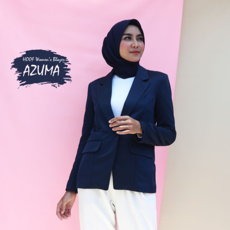 Sevenfour Jas wanita blazer kantor murah Azuma Navy