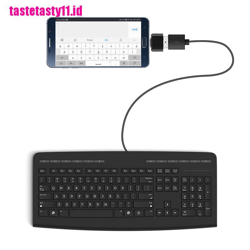 2 Pcs Adaptor Konverter Data USB Tipe C Male Ke USB 2.0 Female OTG