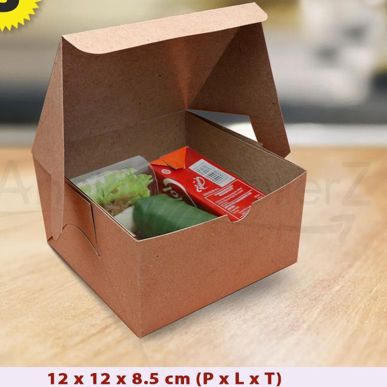 

☺ Kotak Box Kue Bolu KRAFT COKLAT - Snack Box S (50 PCS) ♞