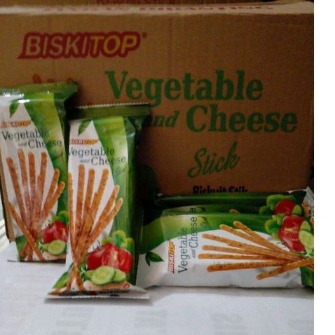 

Biskitop Vegetable and Cheese stick pack isi 10 bungkus x 50gr / biskuit stik sayur