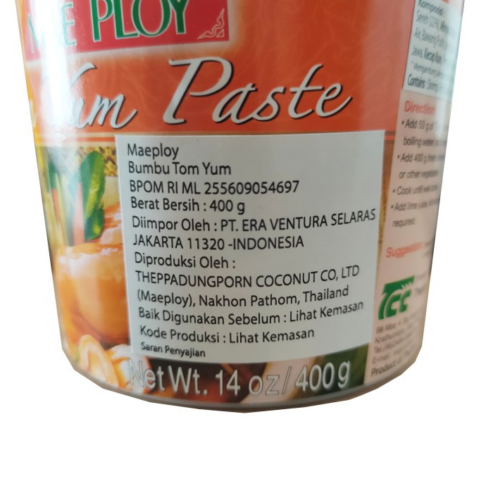 MAE PLOY TOM YUM CURRY PASTE 400 GR - KARI PASTA TOMYAM IMPORT HALAL