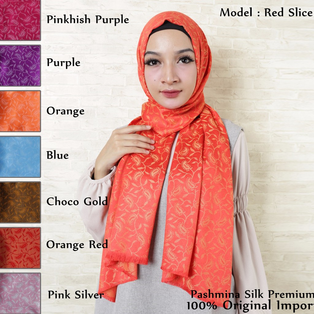 MOBASA OFFICIAL JILBAB PASHMINA SILK MOTIF PREMIUM - SYAL / SCARF [SMALL LEAF]