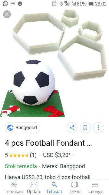 Cutter Fondant Segi Lima Bola Isi 4