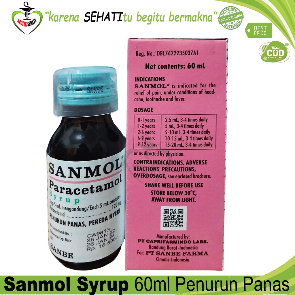 Sanmol Syrup Sirup Paracetamol Sanbe Penurun Panas