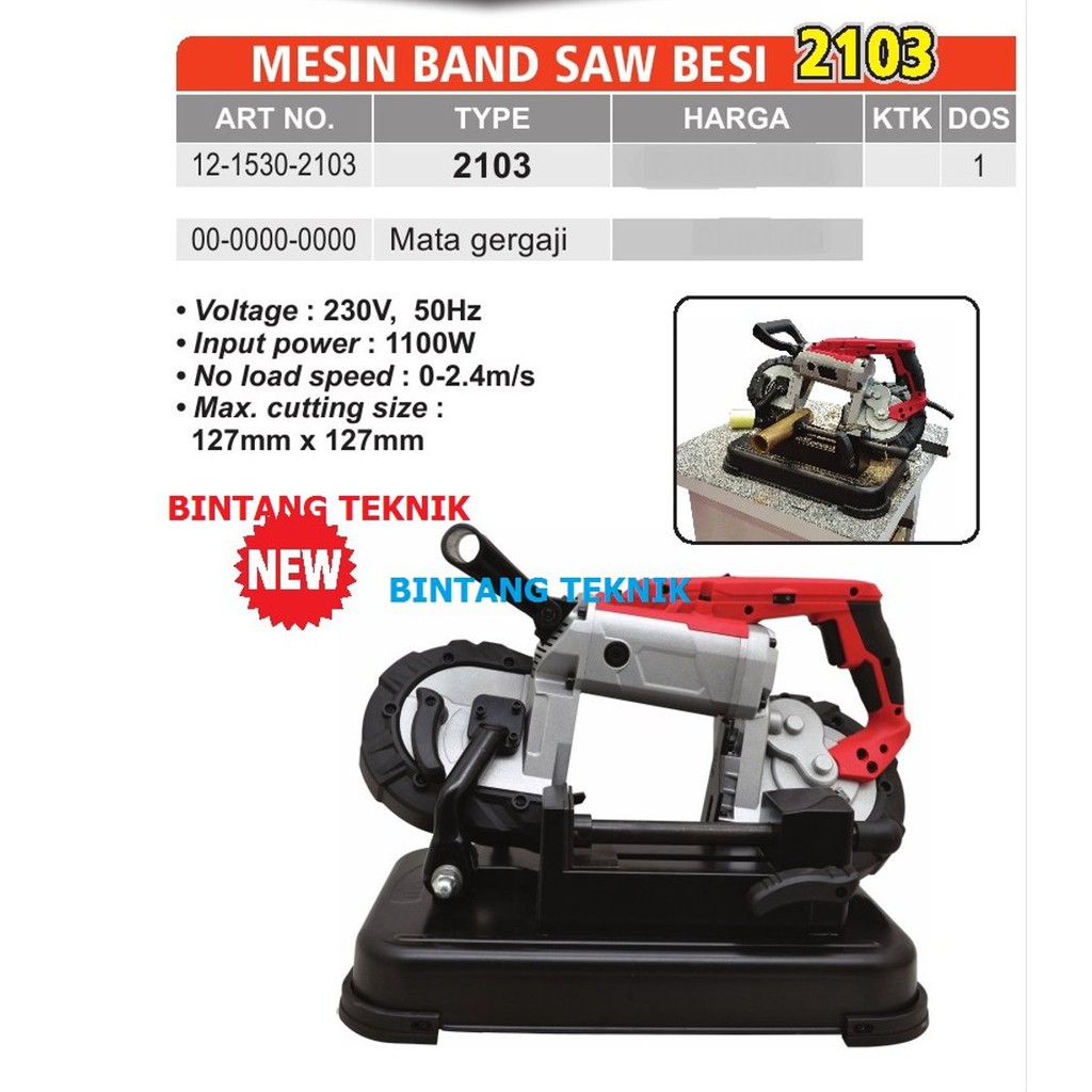 ALDO Mesin Metal Bandsaw besi Band Saw Gergaji Besi Portable Duduk