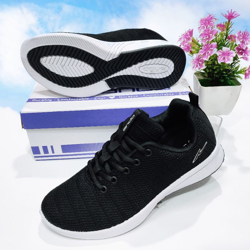 ANDO Rebecca Saga Asli Original Sepatu Sekolah Wanita Cewek Hitam Putih Black White Kekinian Berkualitas-6