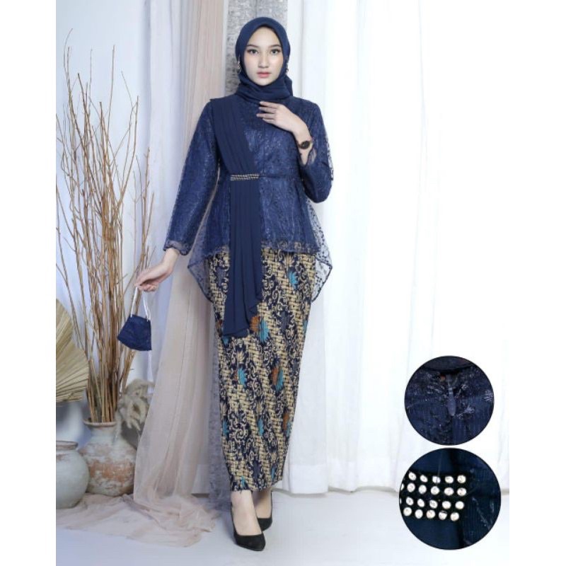 (COD)STELAN KEBAYA TUNIK TULLE BLOUSE AMALIA KEBAYA KONDANGAN AKAD Nikah-4