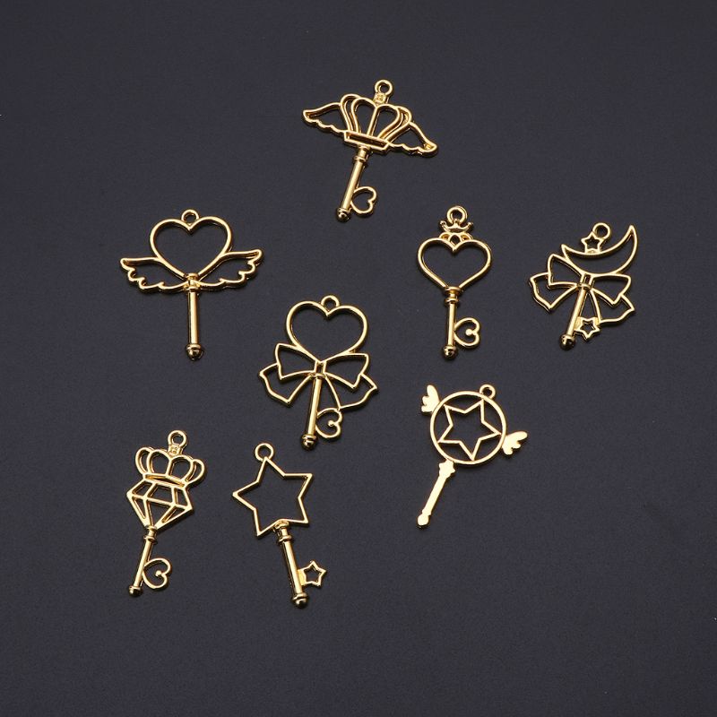 SIY  8Pc Magic Wand Frame Pendant Open Bezel Blank Setting UV Resin Jewelry DIY Charm