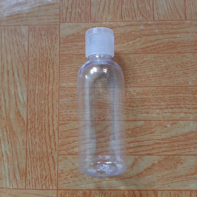 (ISI 10 PCS) Botol fliptop 60ml pet tutup natural