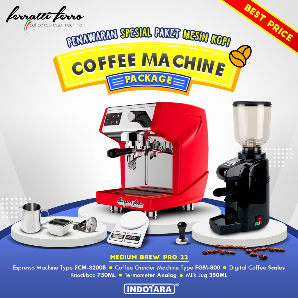 Paket mesin kopi Espresso Medium Brew Pro 22 - 23 - 24