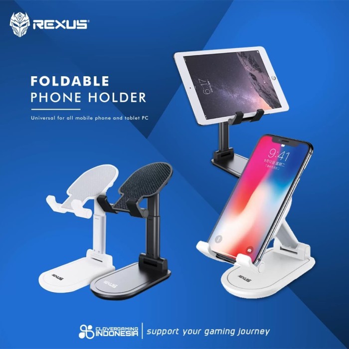 Order Langsung Rexus Foldable Phone Tablet Holder Stand FP-01 - Hitam Berkualitas