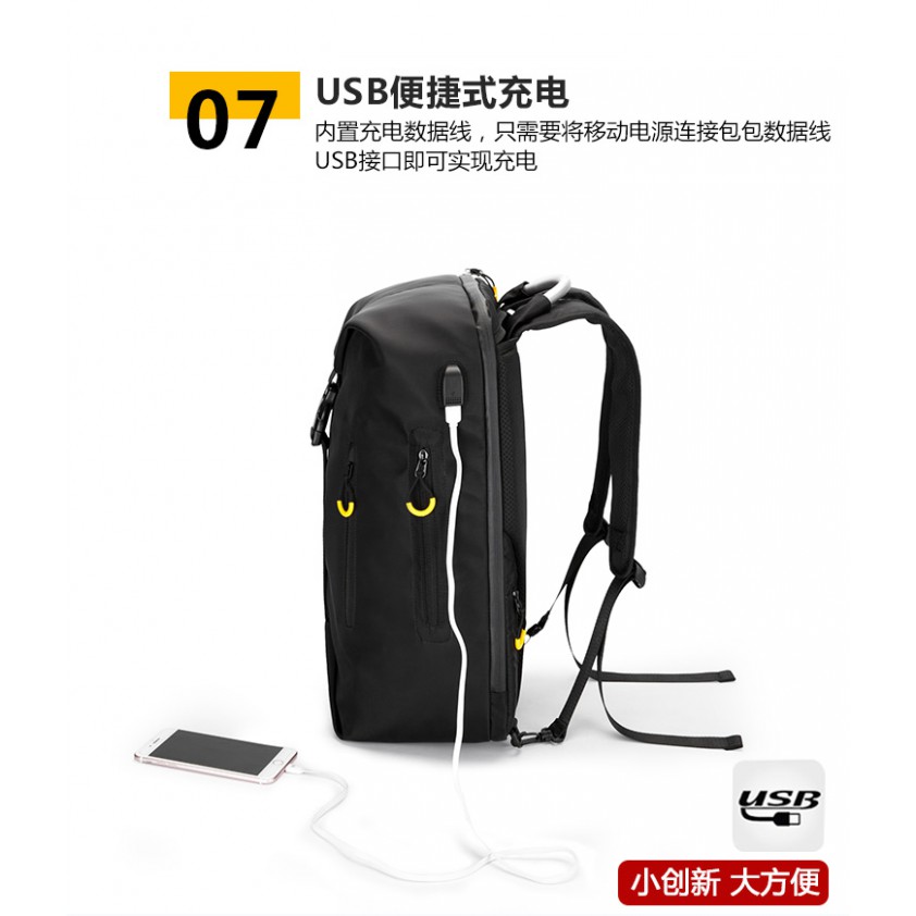 KELENDIS KX-03 15.6 Inch 3 in 1 Casual Backpack USB Charging Port