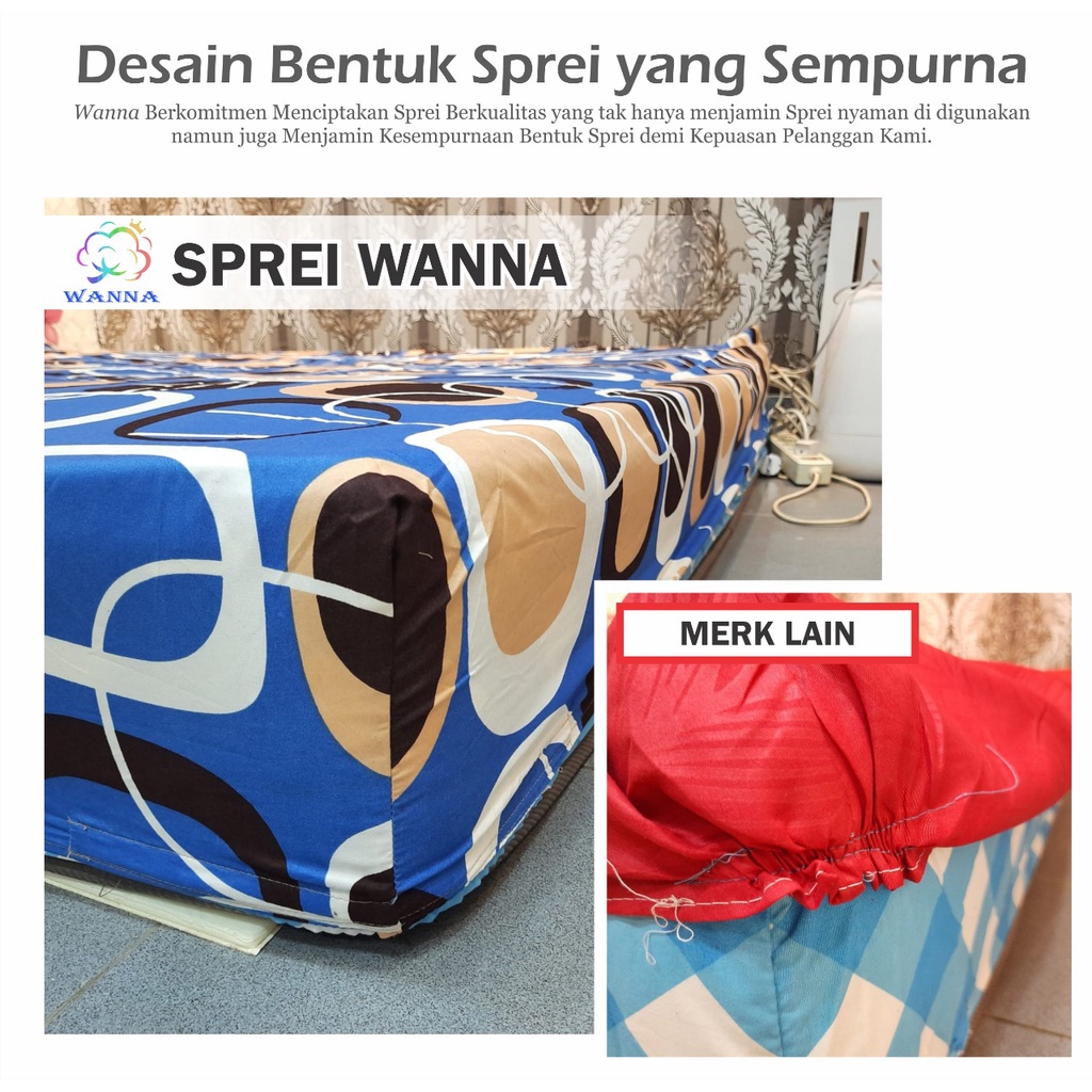 PROMO Sprei Ori Wanna Ukuran 160CM X 200CM seperei halus spray anti luntur sprei ori wanna anti geser sprei karakter murah sprei premium