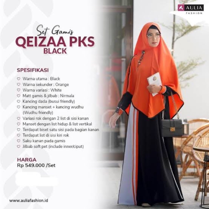 GAMIS QEIZAA PKS BLACK BY AULIA FHASION