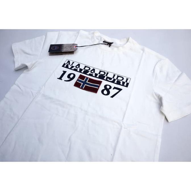 Kualitas Terbaik Napapijri T-Shirt (White) Original CUCI GUDANG