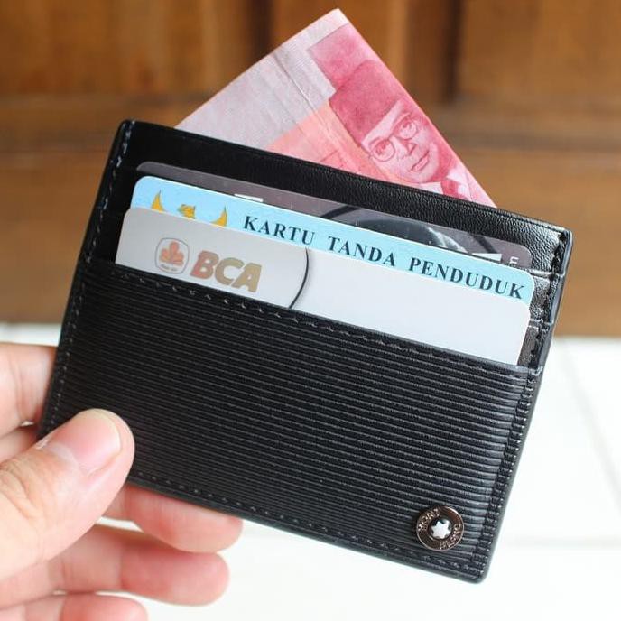 HOT SALE DOMPET KARTU CARD HOLDER ASLI KULIT IMPORT MONTBLANC CC06 BLACK Terjamin