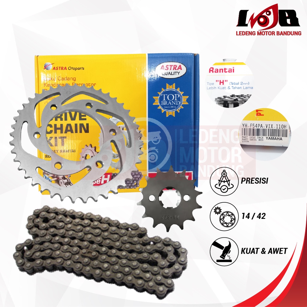 Aspira GearSet Vixion Lama Old 110H Drive Chain Rantai Roda Gir Depan Gear Belakang Motor