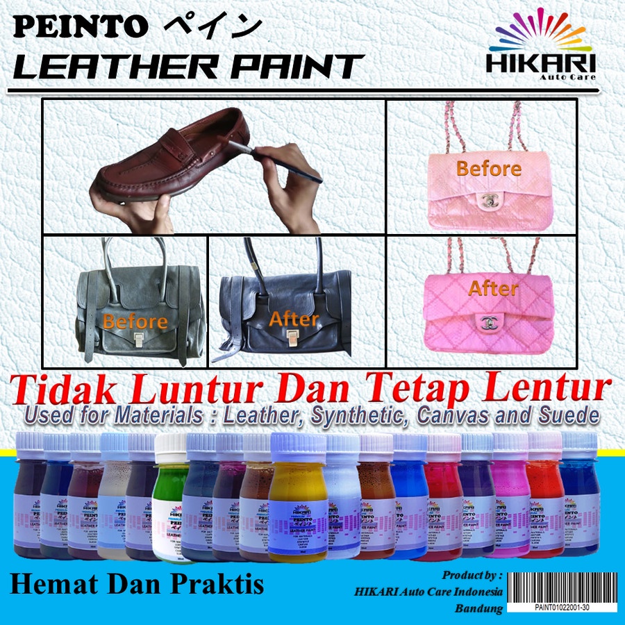 Paket Peinto Leather Paint 18 Warna