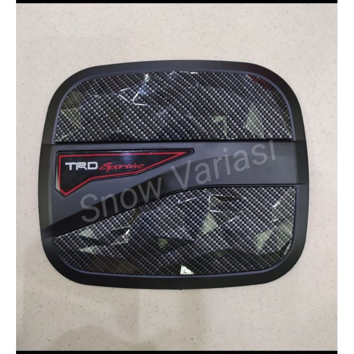 Tank Cover All New Fortuner  2018 Trd Sportivo Tutup Bensin Hitam Carbon