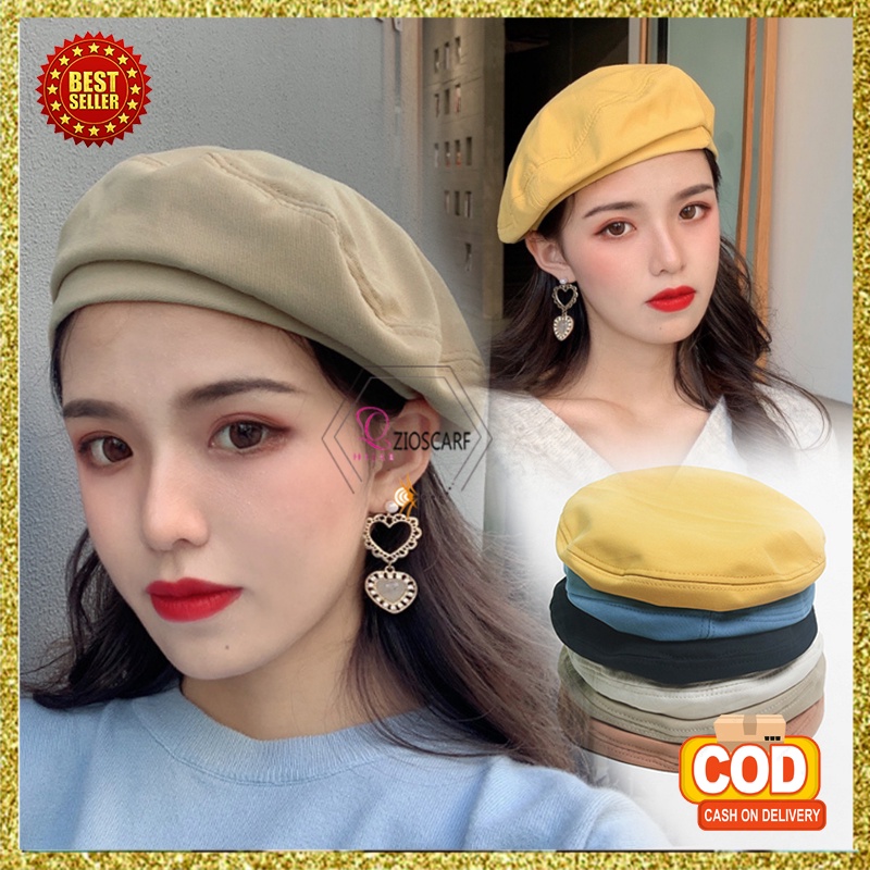 Topi Baret Korea Wanita Dewasa Gaya Retro Octagonal Fashion Kekinian Aksesoris fashion cewe BRT1