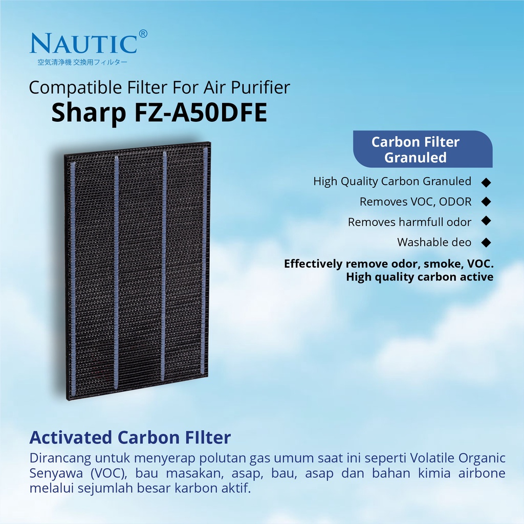 Hepa Filter Sharp KC-A50 / KC-A50Y-W / KC-850 / KC-950 / KC-C100  Replacement Filter air purifier SHARP FZ-A50HFE