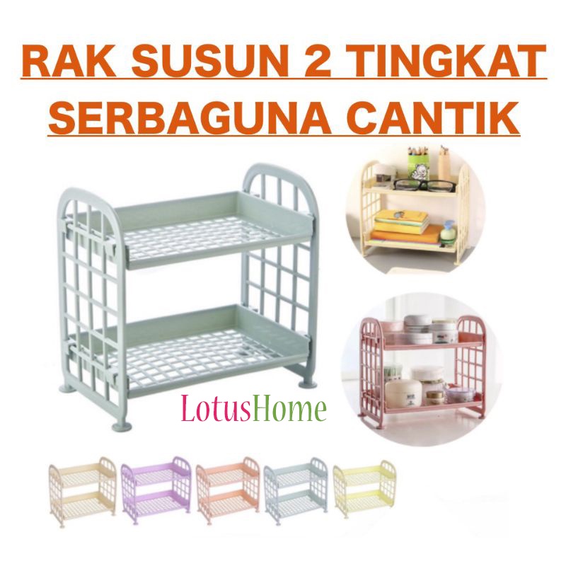 RAK PLASTIK 2 SUSUN - RAK KOSMETIK MINI - RAK MEJA SERBAGUNA 2 SUSUN