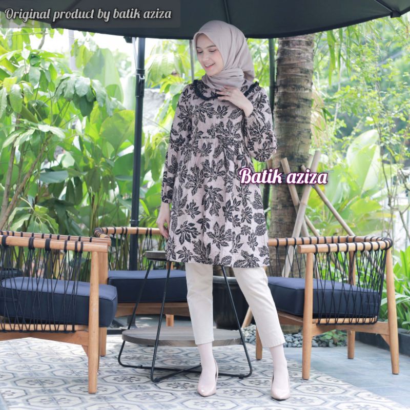 atasan batik wanita tunik batik busui tunik godongan by batik aziza