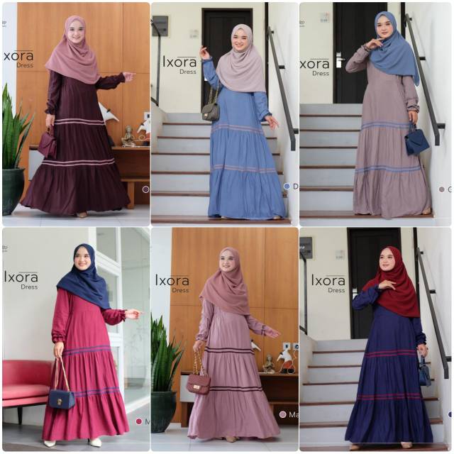 URFIMUTIYARO IXORA DRESS GAMIS ONLY RAYON VISCOSE POLOS ADEM DAILY TRAVELLING CASUAL