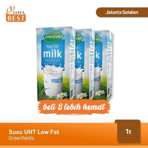 

Ee5F10 Susu Greenfields Uht Low Fat 1 L - Paket Isi 3 6Gddv