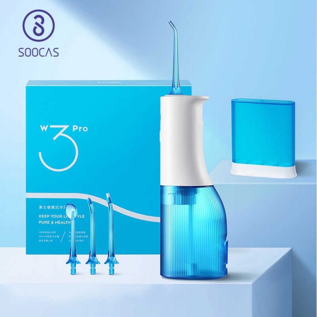 SOOCAS W3 PRO - Portable Oral Irrigator Flosser - Penyemprot Sela Gigi Bertekanan - Tidak Merusak Gigi dan Gusi