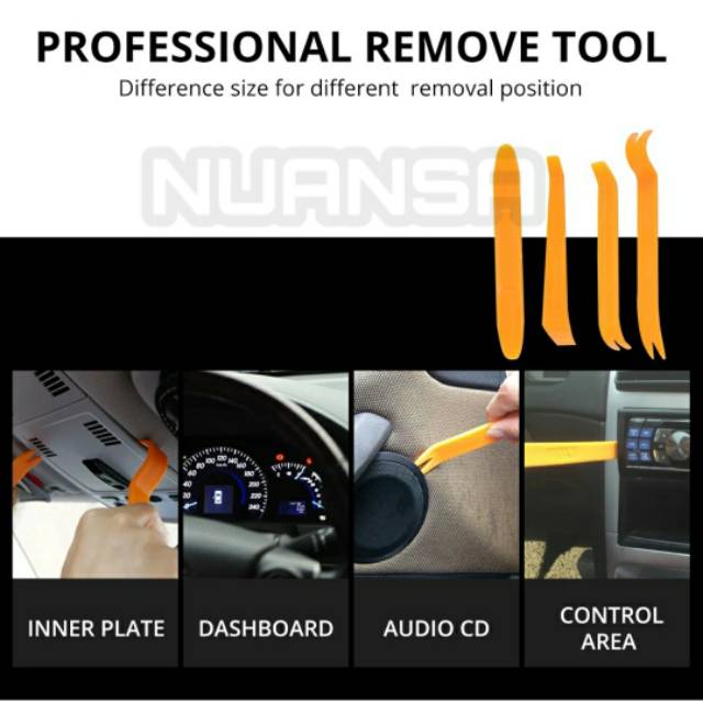 4Pcs Car Tools Auto Repair Alat Pembuka Panel Dashboard Audio Mobil Interior  Panel Remover