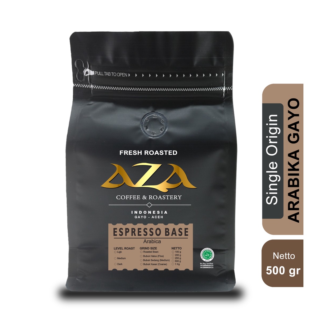 

Kopi Arabika Gayo Espresso Base 500g - Biji/Bubuk - AZA Coffee and Roastery