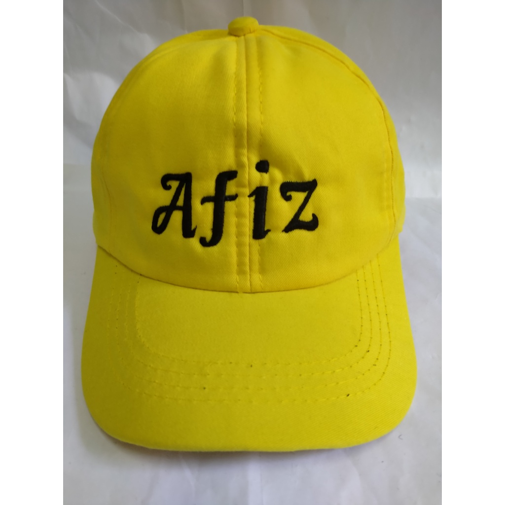 Topi Baseball anak custom nama Gratis Bordir Nama sendiri-Kuning