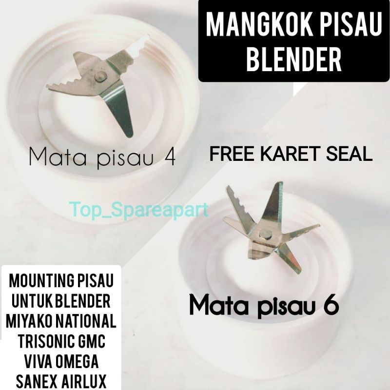 PISAU JUS ATAU MANGKOK PISAU BLENDER NATIONAL 4 MATA DAN 6 MATA PILIHAN DI VARIASI