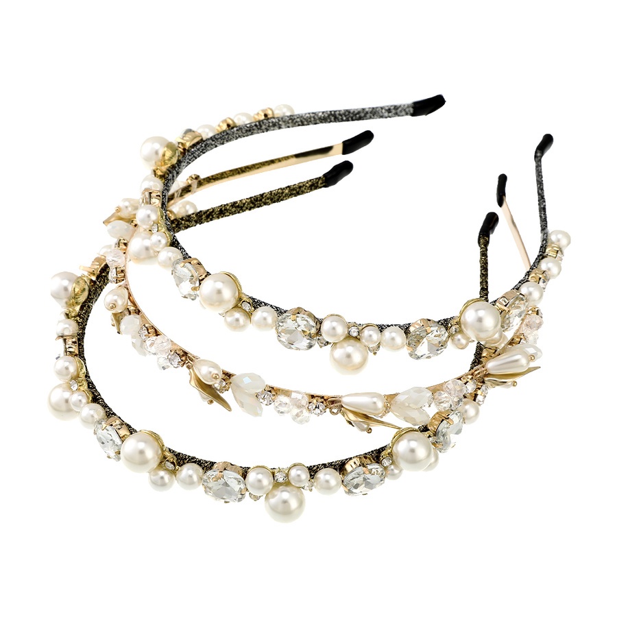 Korean Rhinestone Pearl Headband Women Fashion Luxurious Crystal Diamond Hair Band New Hair Accessories