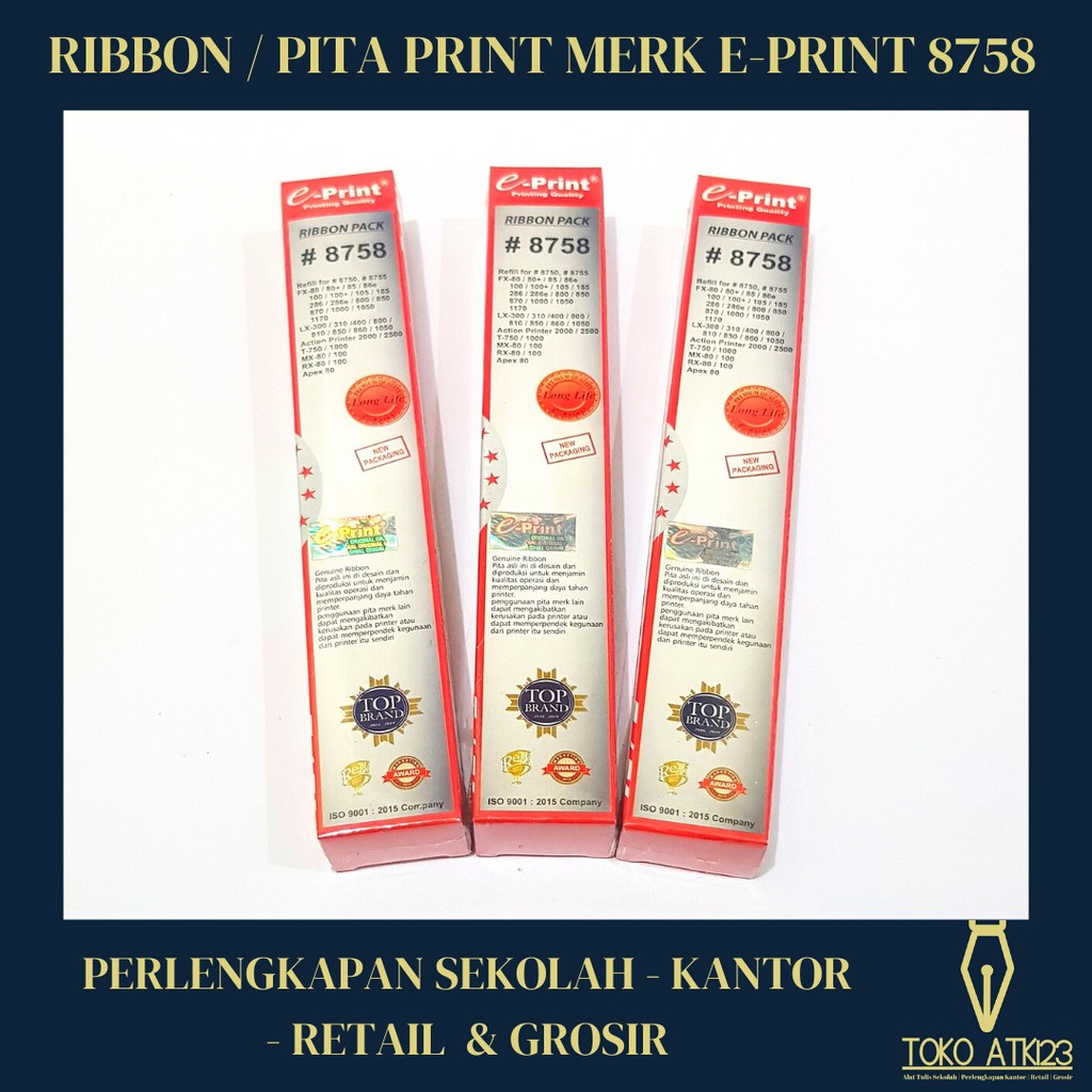 Ribbon Pack / Pita Printer Merk E-Print Long Life 8758 8755 8750 ASLI!