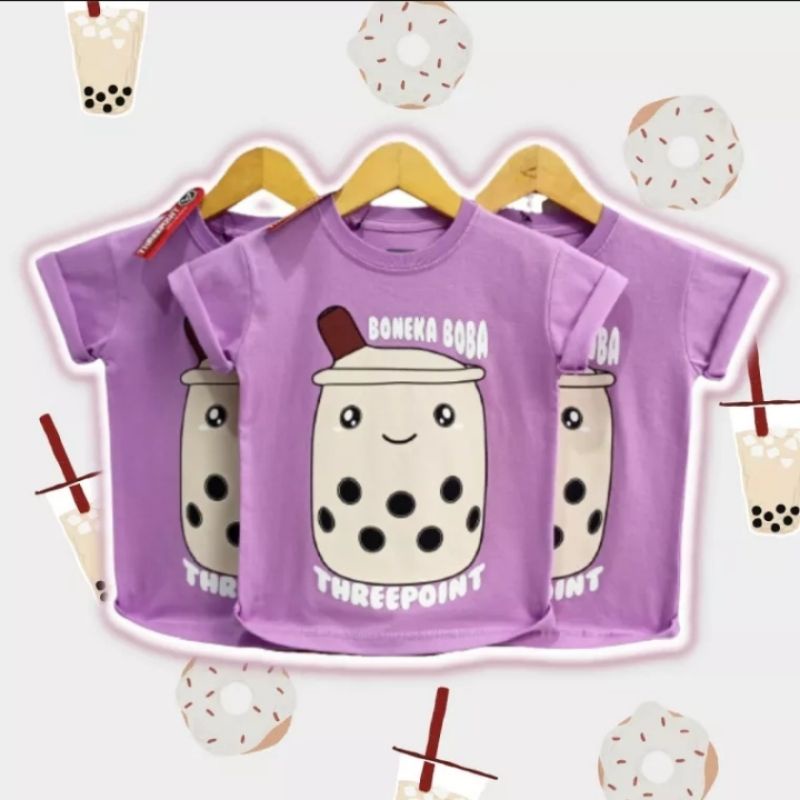 KAOS ANAK 3POINT || G BONEKA BOBA UNGU ||