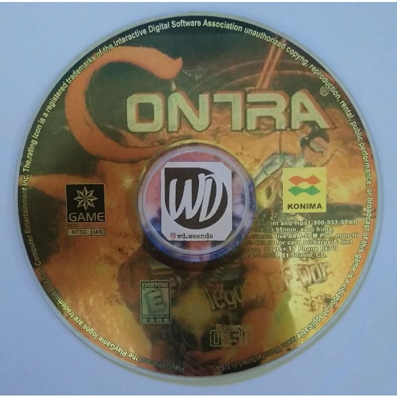 Kaset CD PlayStation 1 PS1 Contra