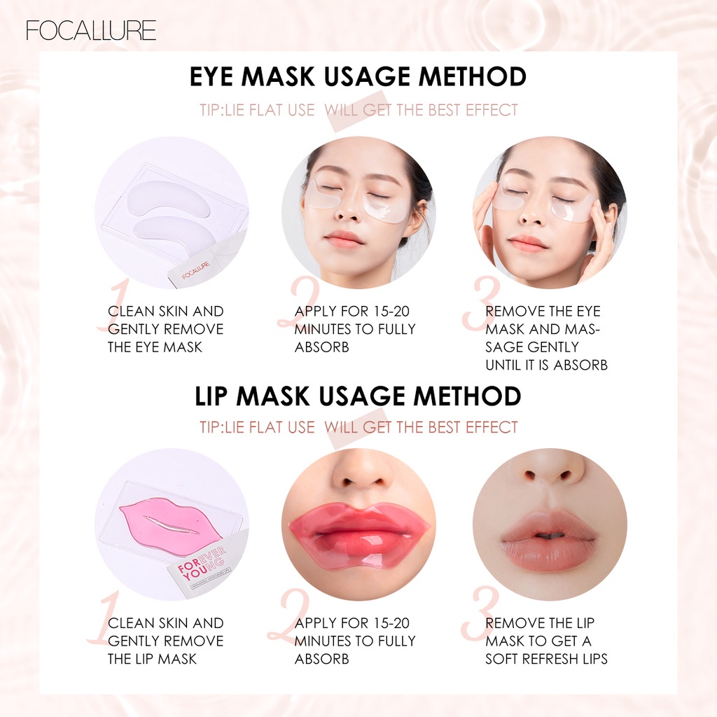 FOCALLURE Vitamin E Cherry Lip Mask&amp; Wrinkles and Dark Circles Remover Eye Mask -Skin Care