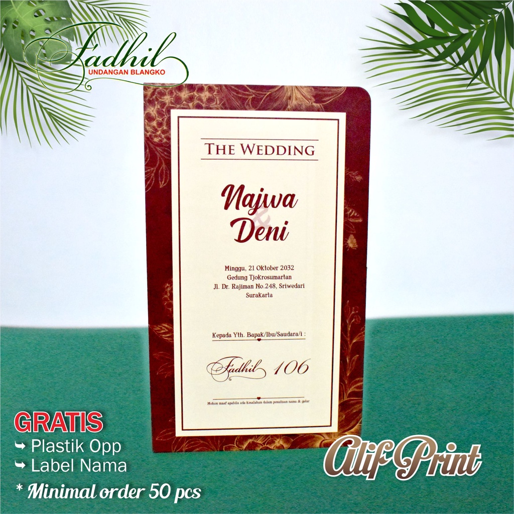 Cetak Undangan Pernikahan Undangan Khitan Undangan Murah Blangko Fadhil 106