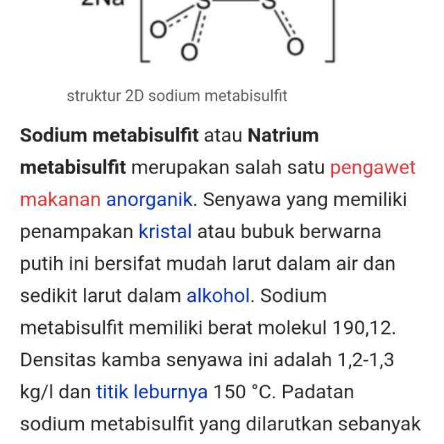

Natrium metabisulfite / sodium metabisulfit